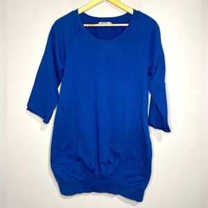 See by Chloe | Sweatshirt Dress with Pockets and bottom Pleat Blue Excellent